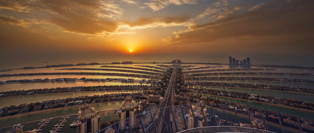 Aerial view of Palm Jumeirah, Dubai